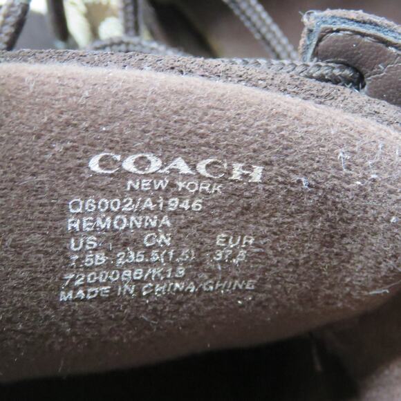 COACH Remonna Brown Monogram Logo Sneakers Size 7.5 - Picture 8 of 8